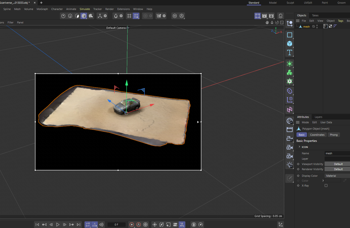 Activity 2 Scaniverse and Cinema 4D proccess work